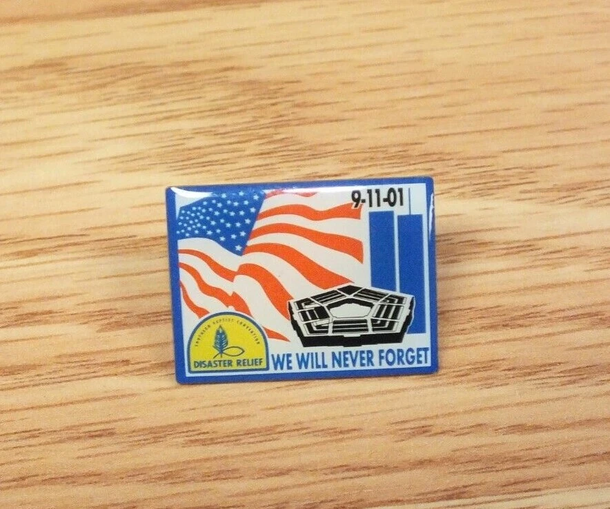 9-11-01 Disaster Relief We Will Never Forget Collectible Enamel Lapel Pin