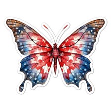 American Flag Butterfly Sticker Decal