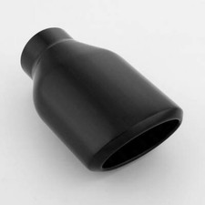 2.5 Inlet Black Oval 304 Stainless Steel Exhaust Tip Resonated Angle Cut 2.5 Inlet Black Oval 304 Stainless Steel Exhaust Tip Resonated Angle Cut