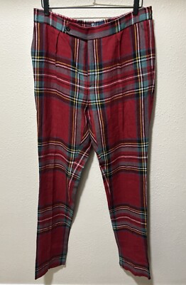 Polo Ralph Lauren Men's Plaid Tartan Pleated Pants Linen Suit Trousers Size  36 | eBay