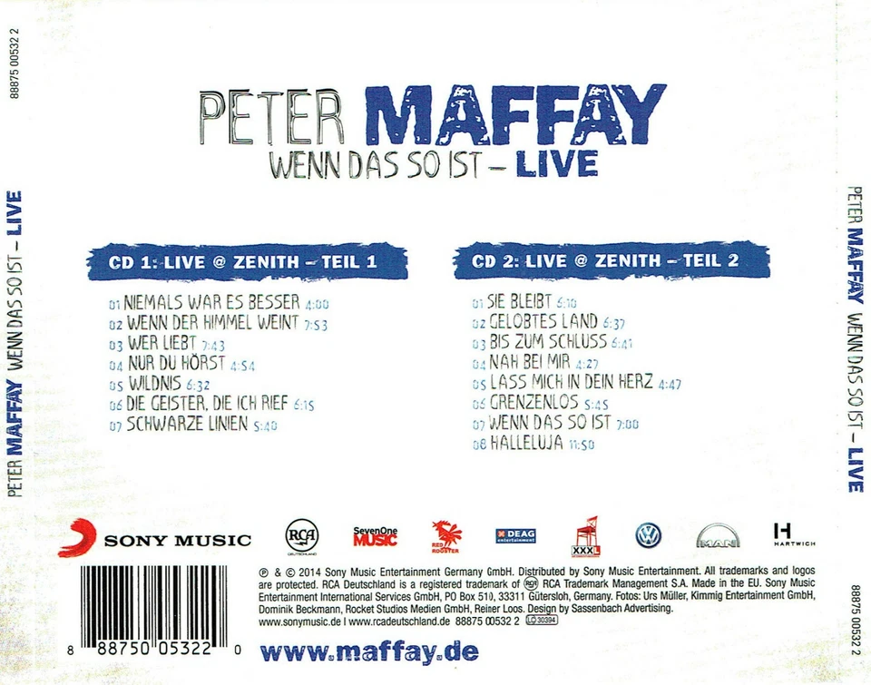 (2CD's) Peter Maffay - Wenn Das So Ist - Live - Wenn Der Himmel Weint, Wer Liebt - Bild 2 von 2