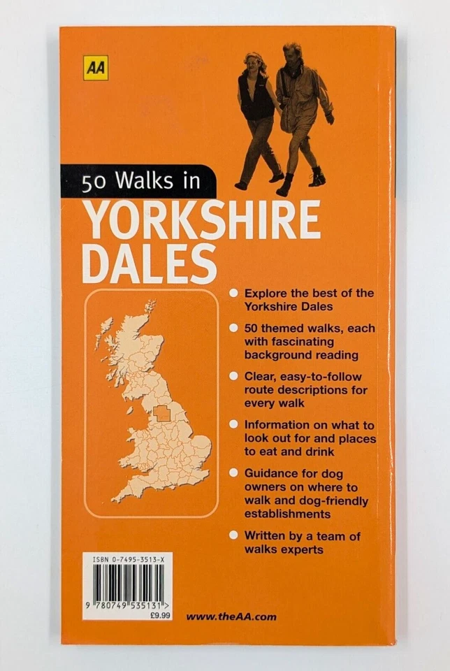 AA Publishing 50 Walks in Yorkshire Dales (2002, Trade Paperback) — 第 2/4 张图片
