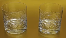 Set of 2 Zwiesel Cut Crystal Double Old Fashion Glasses"