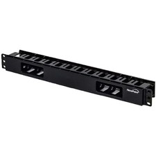 Navepoint 1U Horizontal 19" Rack Mount Cable Management Raceway Duct Panel
