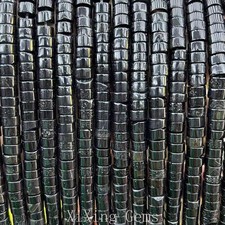 3x6mm Natural Black Agate Heishi Disc Spacer Beads for Jewelry Making DIY 15 IN