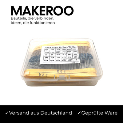 600x Widerstände SET 1/4W Metal Film Sortiment 10Ω-10MΩ Elektronik Kit Sortiment