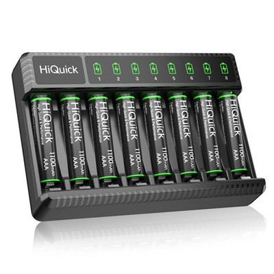 Rechargeable AAA Batteries (8 Pack), 1.2V Ni-MH Low Discharge & Pre-Charged 1...