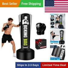 Freestanding Punching Bag with Boxing Gloves Heavy Boxing Bag for Adults, 70''