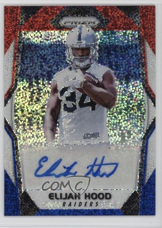 Elijah Hood Panini Prizm Rookie Autographs #EH Red White Blue