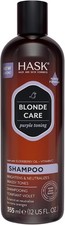 HASK Blonde Care Purple toning Shampoo Brightens & Neutralises 355ml 16.87 per litre