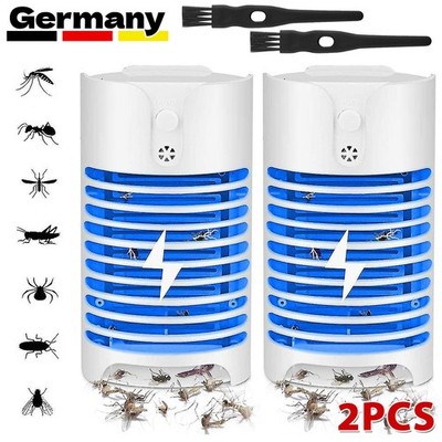 2 LED Mückenfalle Mückenschutz Insekten Lampe Moskito Fliegen Killer Mückenlampe