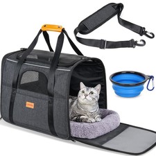 Morpilot Cat Carrier - Soft 17.3"L x 12.2"W x 13.4"H, Dark Gray