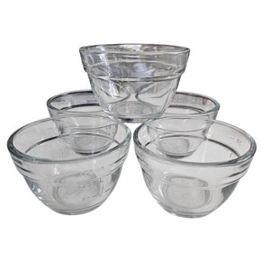 5 Pampered Chef Cup Prep Bowls Measuring 3/4 Clear Glass NO Chips