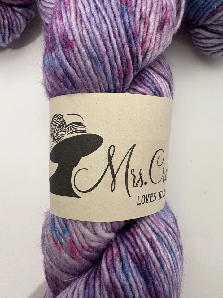 Lot of 3 MRS. CROSBY LOVES TO PLAY SATCHEL “Beauregard” Purple DK SW Merino Silk - Image 4 of 4