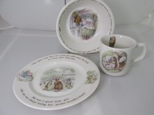 Set 3 Wedgwood Beatrix Potter MRS TIGGY-WINKLE Nursery Set Mug Cup Bowl Plate