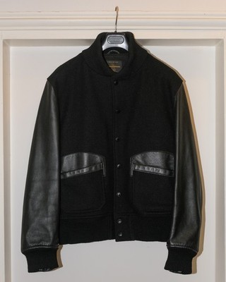Vintage Engineered Garments x Golden Bear Short Hunter College Lederjacke M