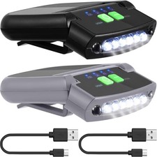 LED Clip on Cap Lights USB Rechargeable Cap Flashlight Clip Waterproof Ultra B