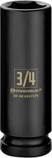Powerbuilt 1/2 Inch Drive x 3/4 SAE Deep Impact Socket, 6 3/4", Black 