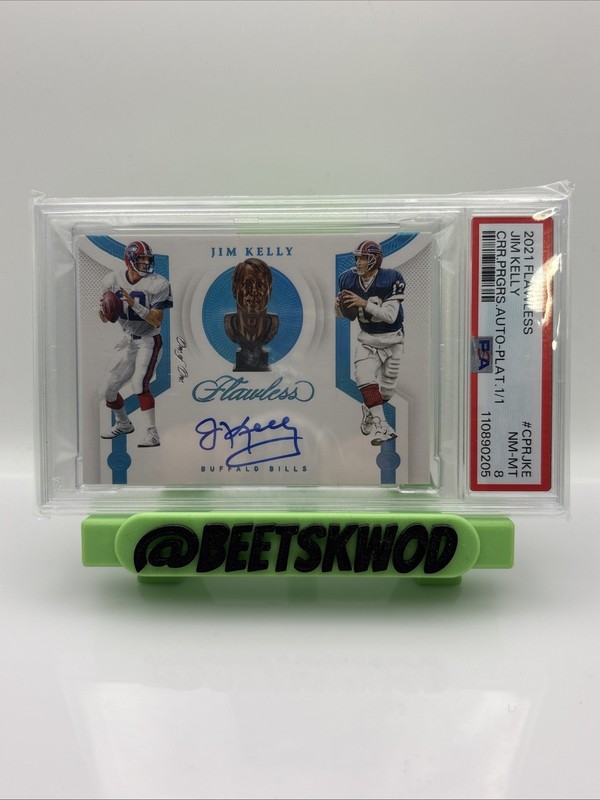 2021 Panini Flawless Legends Jim Kelly 1/1 Psa8 J
