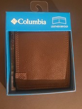 NEW IN BOX Columbia Men's Leather Wallet Billforld Brown