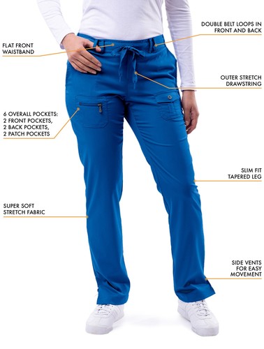 Adar Uniforms Women's Scrub Set - Enhanced V-Neck Top/Multi Pocket Pants - Picture 81 of 126