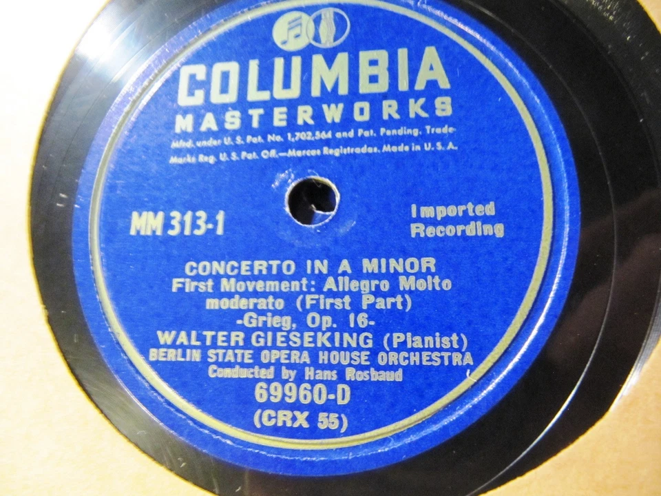 1937 Hans ROSBAUD Walter GIESEKING GRIEG Piano Concerto COLUMBIA M-313 Berlin - Image 2 of 4