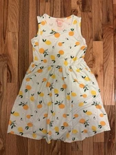 Emma And Elsa Girls Soft Material Lemon Dress With Side Pockets Size 7