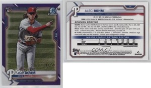 2021 Bowman Chrome Purple Refractor /250 Alec Bohm #94 Rookie RC