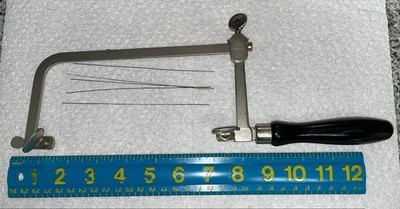 New Adjustable Frame Hand Saw Fret Jewelers Coping Saw with 5 Blades