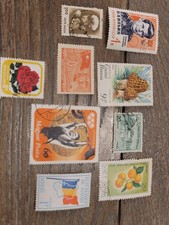 Worldwide Stamp Collection India Pakistan Vietnam Flowers Mushrooms Used