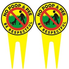 Dog No Poop Signs for Yard  2 Pieces BE RESPECTFUL  Double Sided for Garden, P