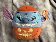 Disney Squishmallow Stitch Halloween Pumpkin Jack-O-Lantern Plush 8 Inch NWT