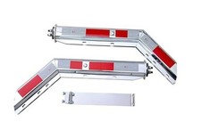 Chrome Angled Mud Flap Hanger with Conspicuity Tape,1-1/8" in Mounting Bolt