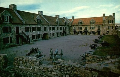 Vintage Fort Ticonderoga NY Postcard - Inner Courtyard Place d'Armes
