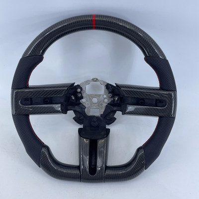 For Ford Mustang 2005-2009 GT real carbon fiber steering wheel red stitching