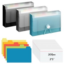 3 Set 3" x 5" Index Card Case Includes 900 Cards 3 Business 3x5 Index Card Ho...