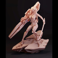 75mm Sci-Fi Female Mecha Warrior Resin Kit – Unpainted Anime-Style Robot Girl