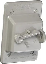 Weatherproof Vertical Box Mount Toggle Cover 1-Gang Gray