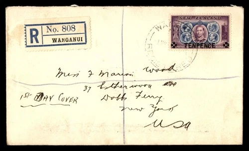 Mayfairstamps New Zealand FDC Kings and Queen Revalued Reg Wanganui First Day Co