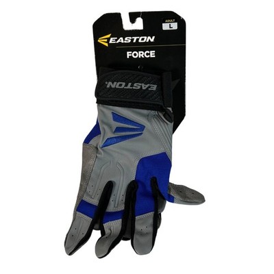 Easton Force Adult Baseball Batting Gloves Large L Gray Blue New