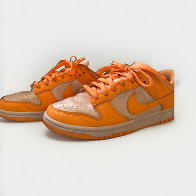 Nike Dunk Low Orange Beige Athletic Sneaker Unisex Adults Low Top Lace Up