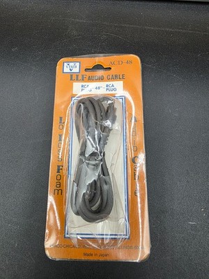 Vintage Vanco LLF Audio Cable RCA Plug 48in ACD-48 W Box