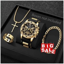 4PCS Fashion Arabic Dial Men Business Quartz ...