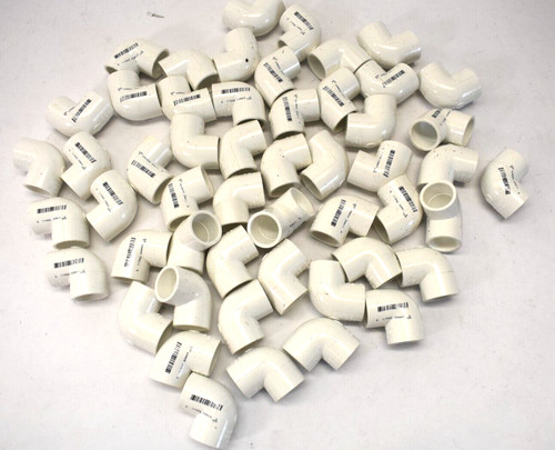 Lot of 52 PVC Schedule 40 90° SxS Elbow Fittings White Pressure Use 3/4"