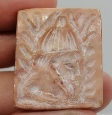 Ancient Stone Stamp Seal Carved Bust Portrait Intaglio Pendant Collectible Roman