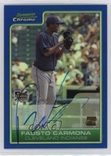 2006 Bowman Chrome Blue Refractor /150 Roberto Hernandez Fausto Carmona Auto e6p