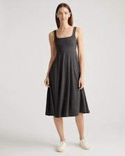 Quince Women Flowknit Breeze Fit & Flare Dress Black M