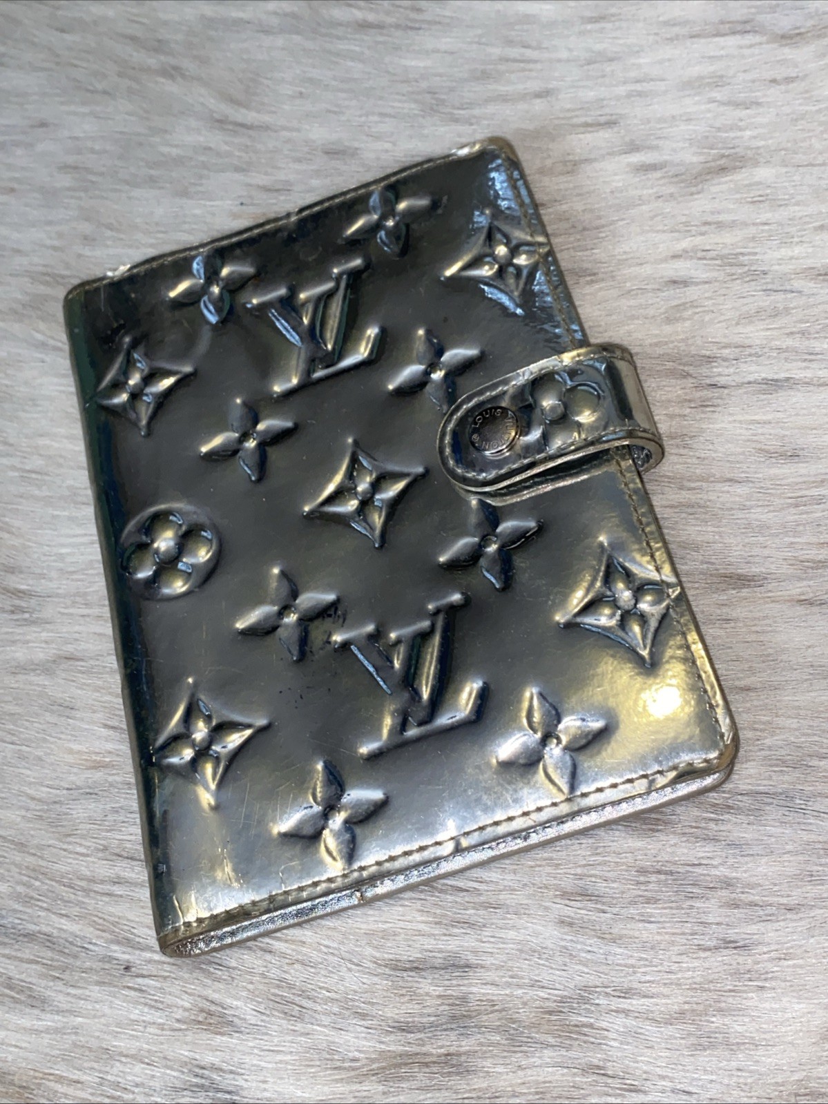 Louis Vuitton Agenda Embossed Silver Mirror Monogram Unique Rare image 2