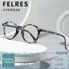 Women Retro Oval Anti Blue Light Reading Glasses Clear Lens Presbyopic Readers