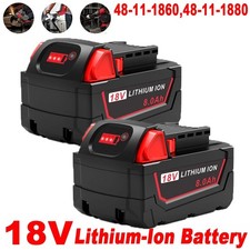 New 2x For Milwaukee M18 High Output Lithium Ion 8.0Ah Battery 48-11-1812 SEALED